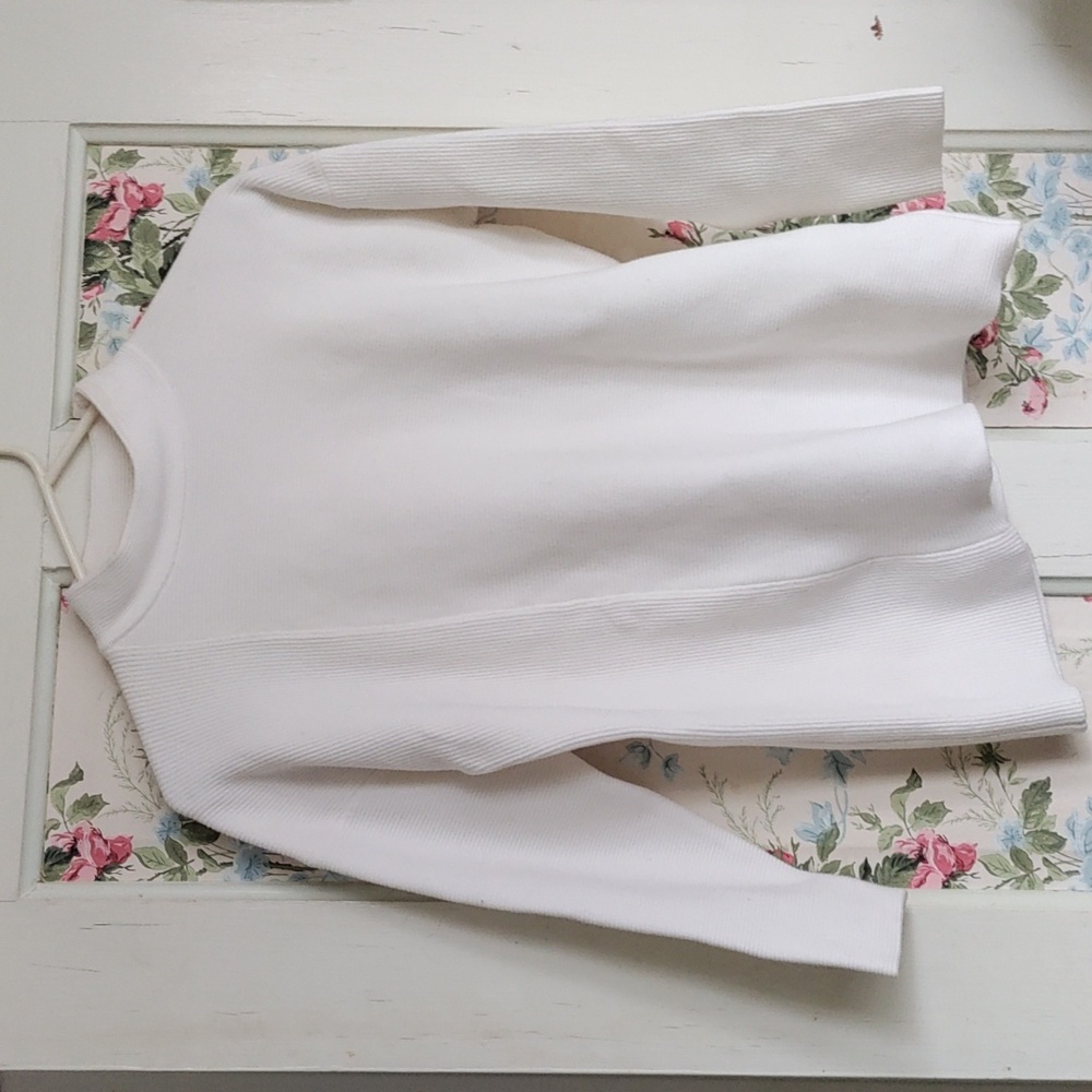 Ribbed High-neck sweater 3/4 sleeve